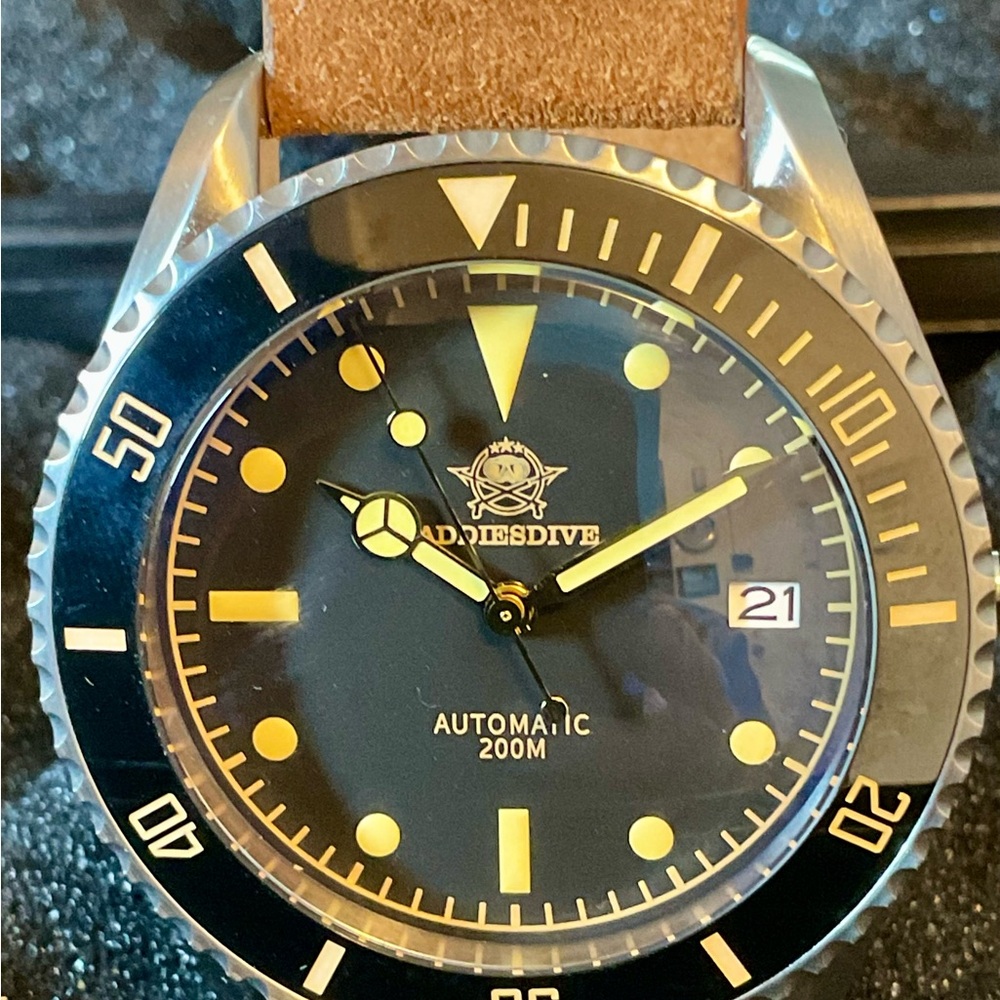 Handsome EUC Addiesdive Automatic Dive Watch w Bo… - image 4